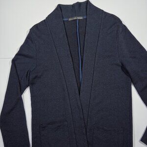 Zara Men's Navy Blue Knit Cardigan - Size Medium